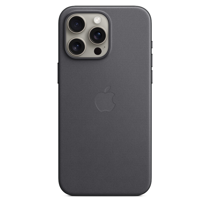Husa de protectie Apple FineWoven Case with MagSafe pentru iPhone 15 Pro Max, Black