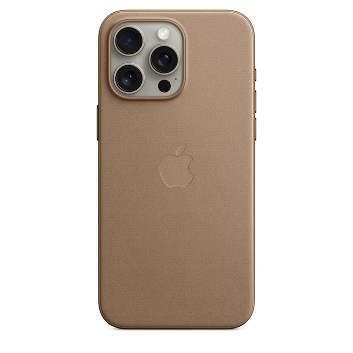 Husa de protectie Apple FineWoven Case with MagSafe pentru iPhone 15 Pro Max, Taupe