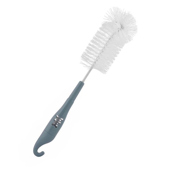 Perie de curatat biberoane, Lorelli, tetine si cani, 28 cm, patrunde in spatiile greu accesibile, Plastic, B1896, Moonlight Blue