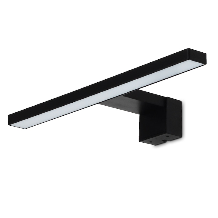 Modern fekete LED lámpa, 5W, 450lm, IP44, 4000K, alumínium/műanyag, 230V, beépített fényforrás, nem cserélhető