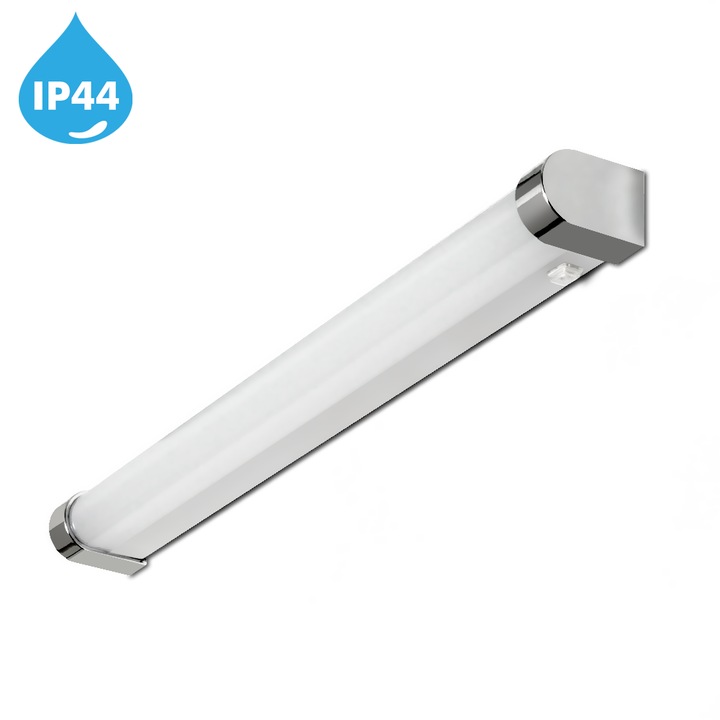 Aplica LED, Kwazar, IP44, 20W, 1800lm, 4000K, 76,6x6,5x4,5 cm, Finisaj cromat