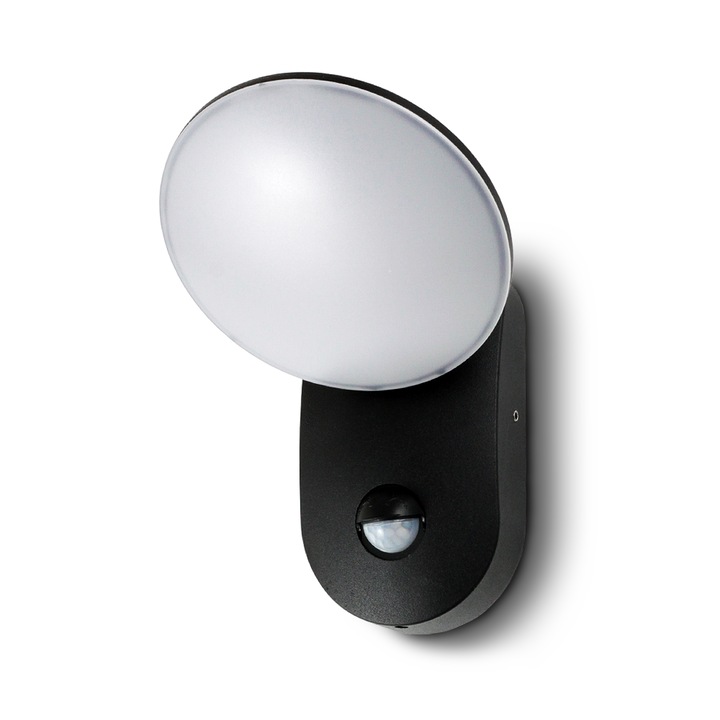 Модерен датчик за движение с IP65 защита, 10W LED, 500lm, 5m детекция, 4000K неутрална светлина, 25,000h живот