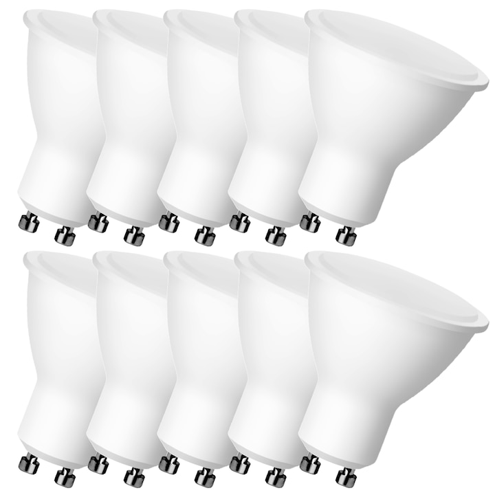 Бяла дневна LED крушка GU10, 5W, 560lm, 4000K, 120° ъгъл, 12 месеца гаранция, 230V