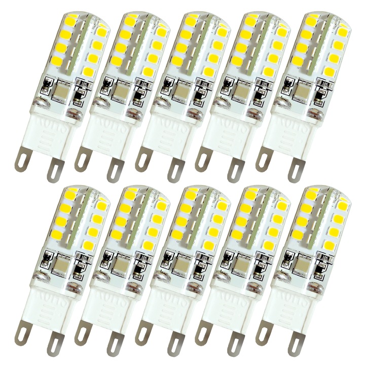Becuri cu led, Kwazar, Plastic, Alb cald, G9 - 3W, 200lm