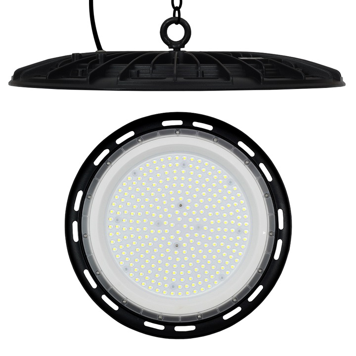 Plafoniera LED, metal, neagra, IP65, 200W, 230V
