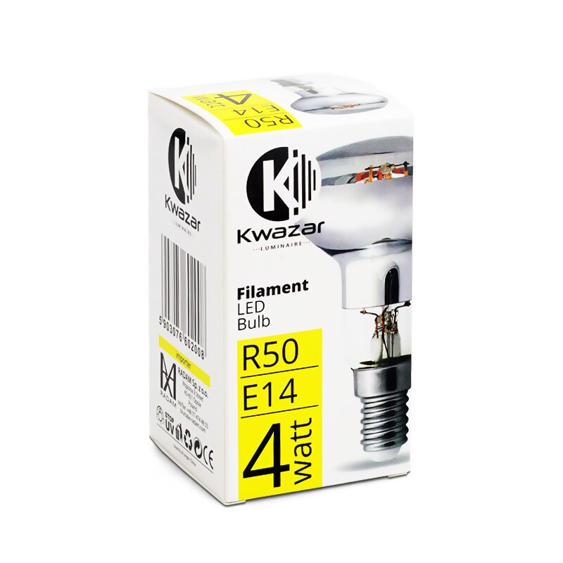 Bec LED, Kwazar, R50, Alb Cald, 4W, E14, 430lm, Argintiu - eMAG.ro