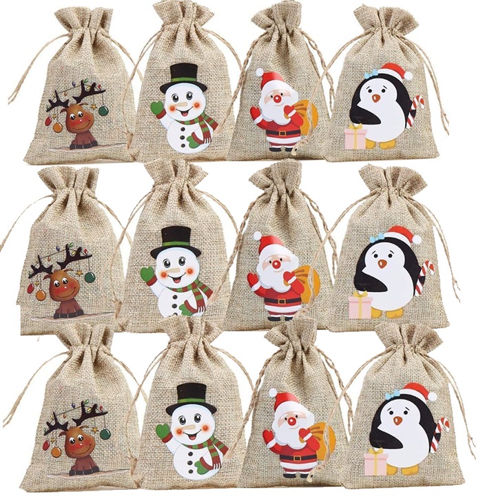 Set 12 saculeti cadou, Panza, Multicolor