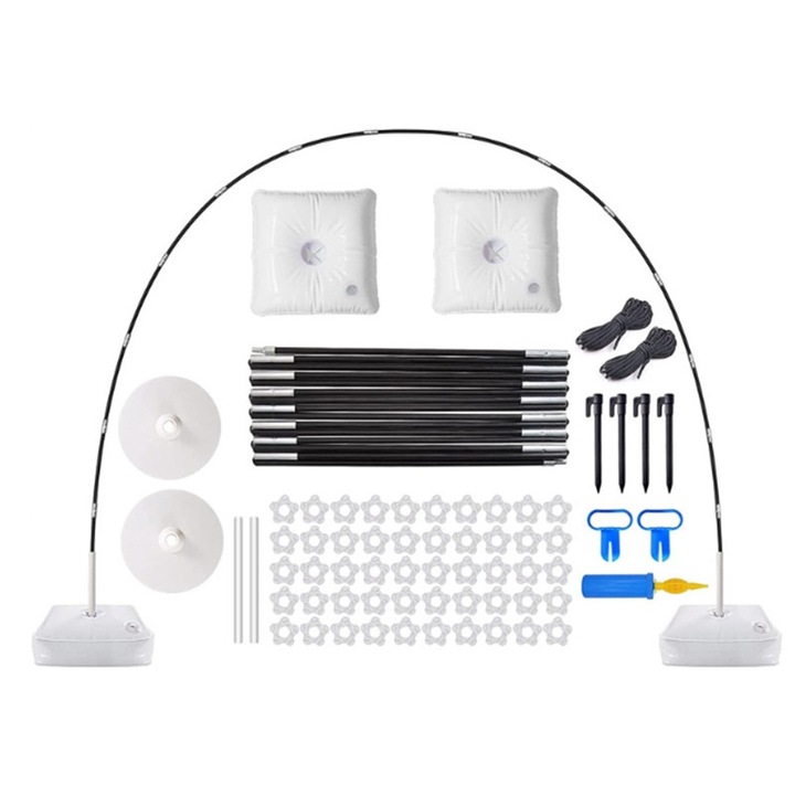 Комплект аксесоари за аркадни балони, 83 части, бяло/черно