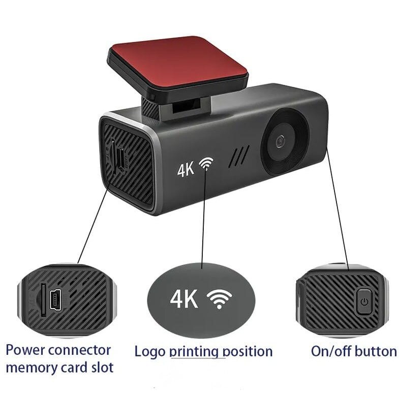 DVR камера за кола, ultra HD 4K, full HD 3840*2160 зрително поле 145 ...