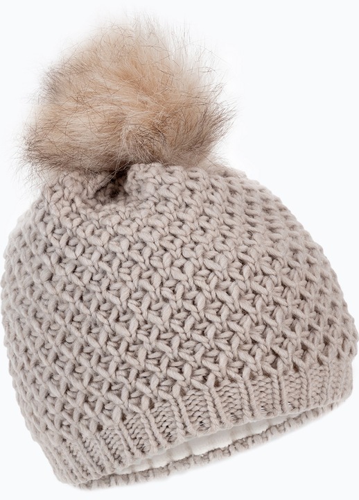 Női téli sapka 4F, H4Z22, akril/gyapjú, bézs, M