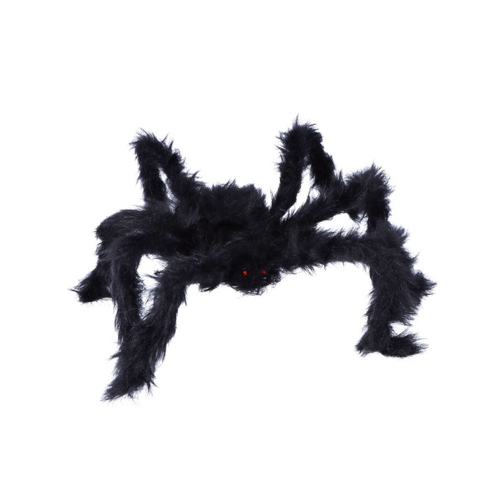 Украса паяк за Хелоуин, Godan, Пластмаса, 60 см, Черна