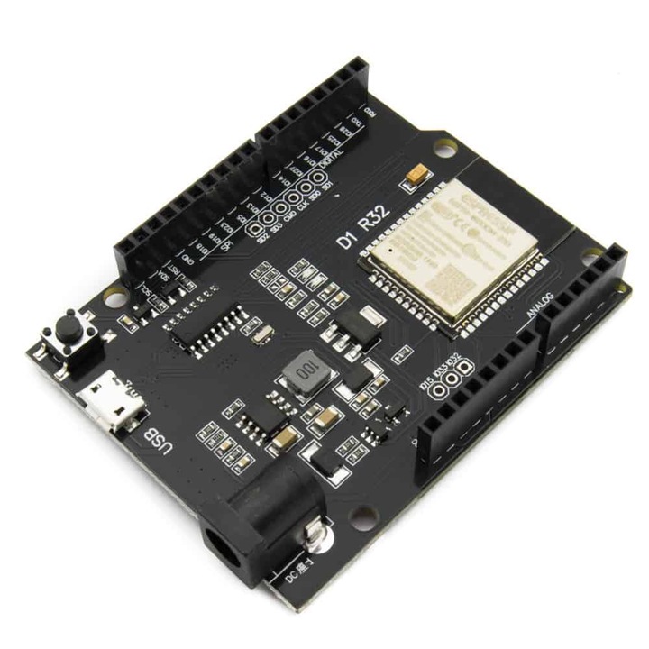 Arduino kompatibilis fejlesztőkártya, ESP32 Wemos D1 R32, Wi-Fi és Bluetooth, 68,6x53,3x12mm