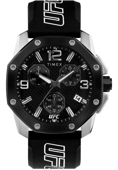 Мъжки часовник UFC Icon Chrnonograph, Timex, Inox/Silicon, Black/Silver, 45mm