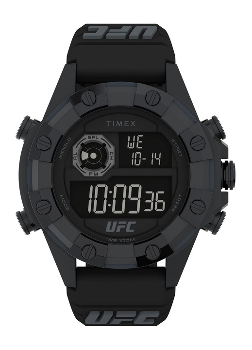 Ceas barbati UFC Strength Kick, Timex, Inox/Cauciuc, Negru, 49mm