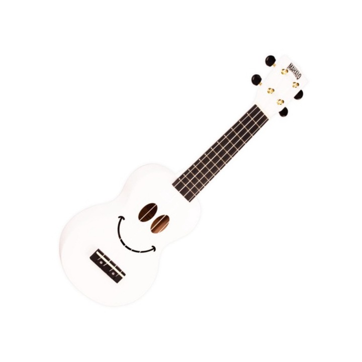 Ukulele gitár, Mahalo, U-SMILE, Juharfa, 346 mm, Fehér