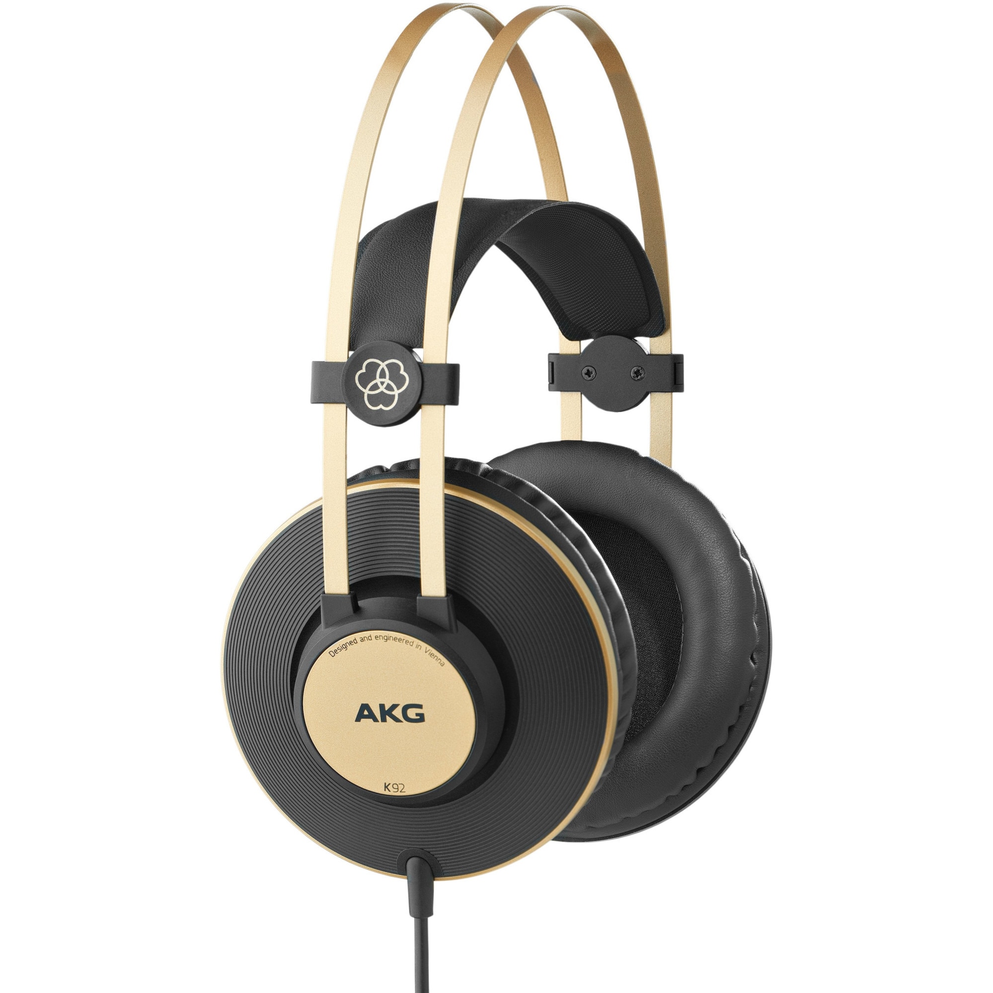 Casti on the ear, AKG, Cu fir, 22000 Hz, Jack 3.5 mm, Negru, Bej