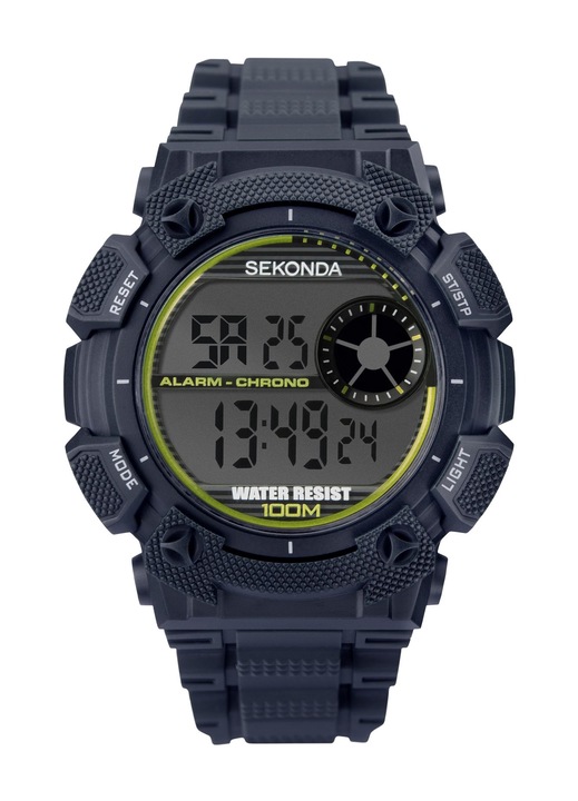 Смарт часовник Sekonda, Водоустойчив, Силикон, Черен