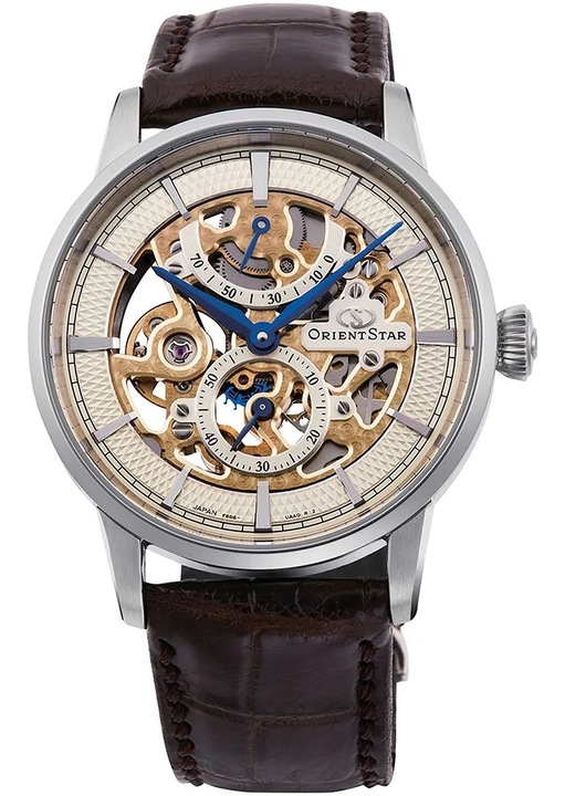 Мъжки часовник, Orient, Механичен, Естествена кожа/Неръждаема стомана, Кафяв/Сребрист