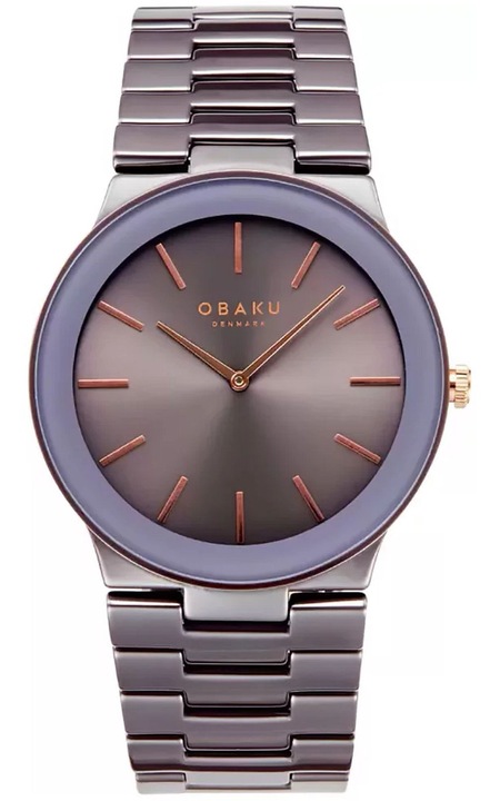 Мъжки часовник, Obaku, Кварц, Керамика, Сив