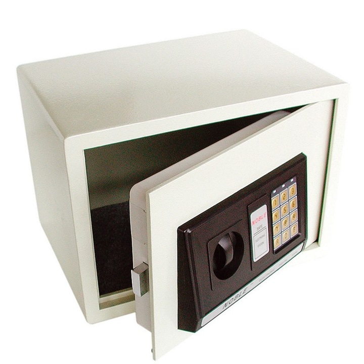 Seif hotel/apartament, cod electronic de securitate, 350x250x250mm, 10KG, Alb