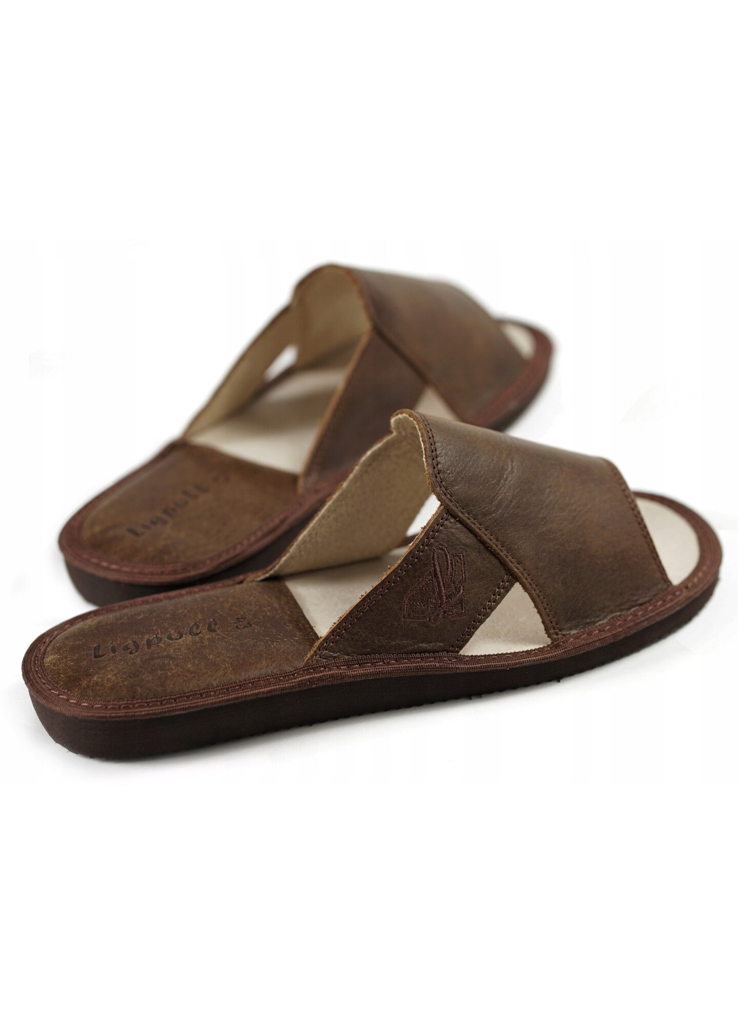 Papuci barbatesti, Ligpoll, Piele Naturala, Maro, 43 EU - eMAG.ro