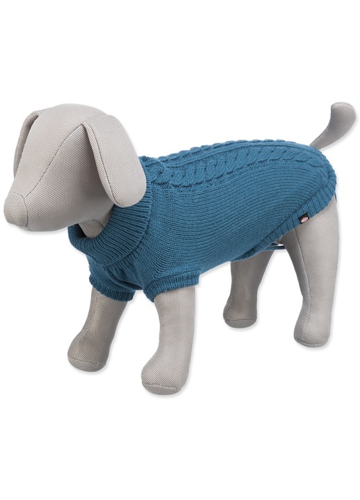 Pulover pentru caini, Trixie, Model Kenton, 24 cm, Albastru, XS