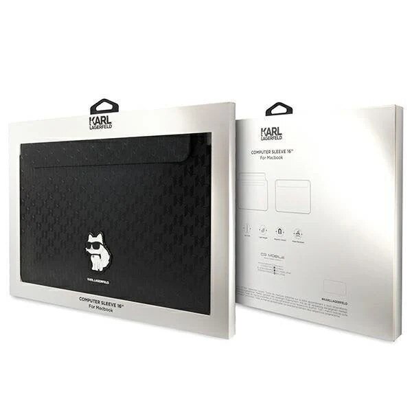 Husa Karl Lagerfeld Saffiano Monogram Choupette compatibila cu laptop 16 inch Black