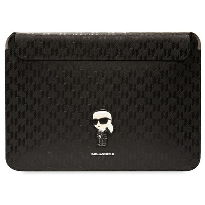 Karl Lagerfeld laptoptáska, 16", poliészter/nylon, fekete