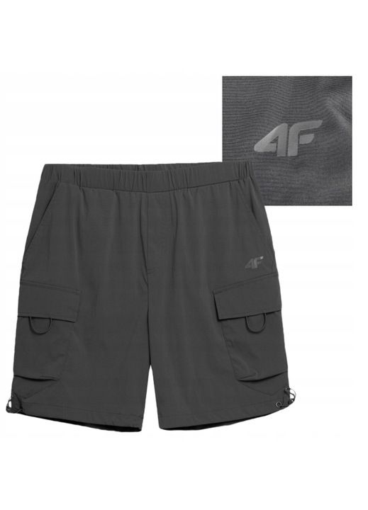 Pantaloni scurti de trening pentru barbati, 4F, Bumbac/Poliester, Negru, 3XL