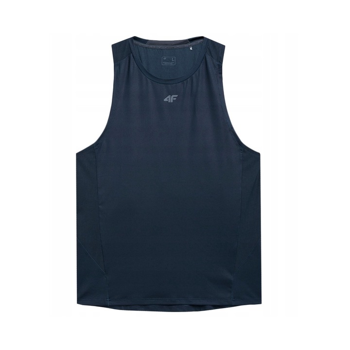 Maieu sport pentru barbati, 4F, uscare rapida, poliester/elastan, albastru inchis