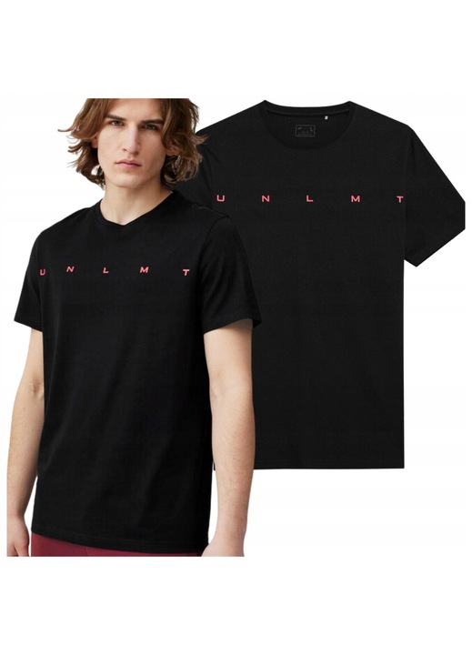 Tricou barbati, 4F, Bumbac, Negru/Rosu, M