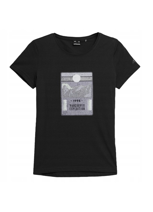 Tricou din bumbac pentru femei, 4F, negru, 101256