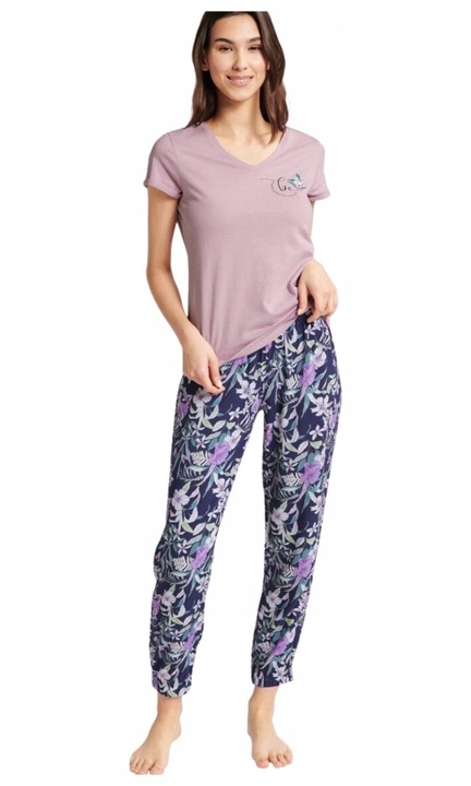 Pijama dama, Henderson, Bluebird 40622, Bumbac/Viscoza, Multicolor, S