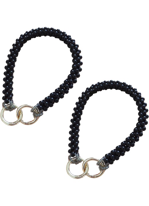 Longziming 2 db fogantyú készlet táskához, ABS, fekete/arany