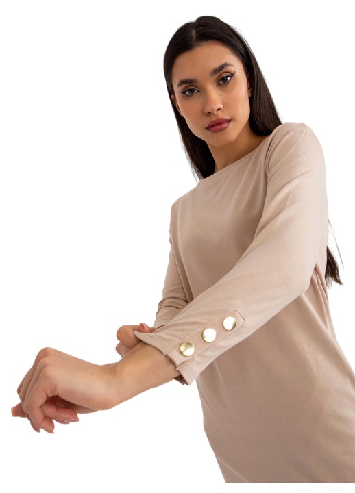 Rochie clasica, Oh Bella, Bumbac, Bej, Bej