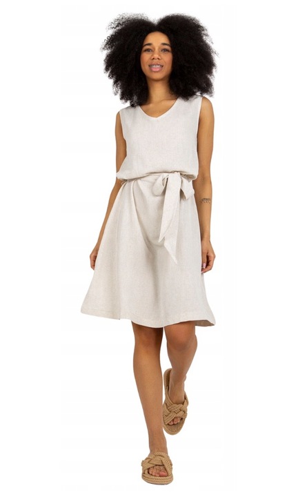 Rochie midi, Oh Bella, Bumbac, Bej, Bej