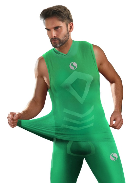 Maiou termoactiv pentru barbati, Sesto Senso, Poliamida, Verde, Verde