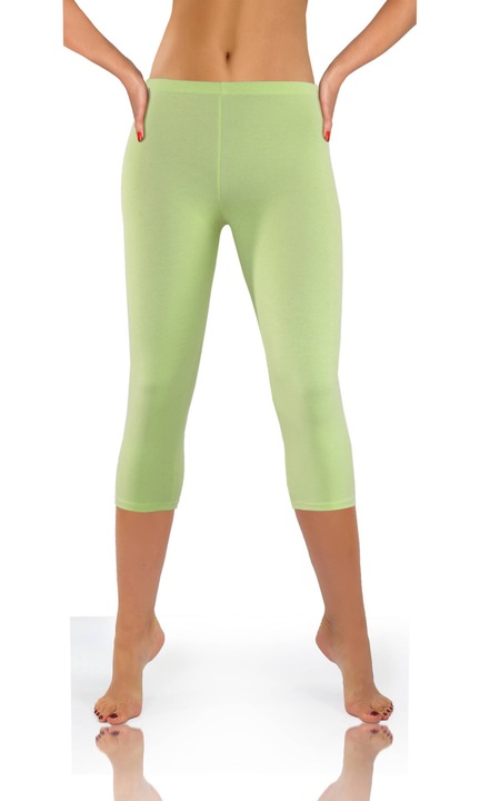Colanți 3/4 sport dama, Sesto Senso, poliester, verde, L