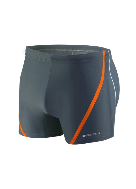 Pantaloni scurti de baie pentru barbati, Sesto Senso, Poliamida/Elastan, Bleumarin/Albastru, Gri