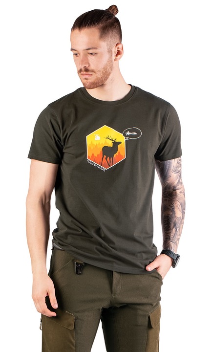 Мъжка тениска, памук, зелена, Зелен, 4XL