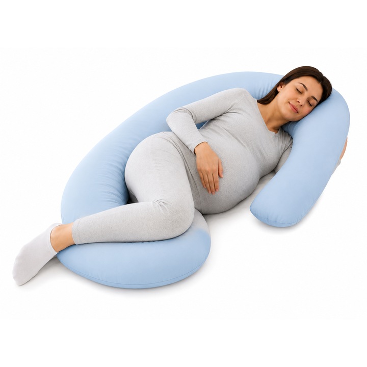 Perna gravide 3 in 1 in forma cifrei 9 bleu