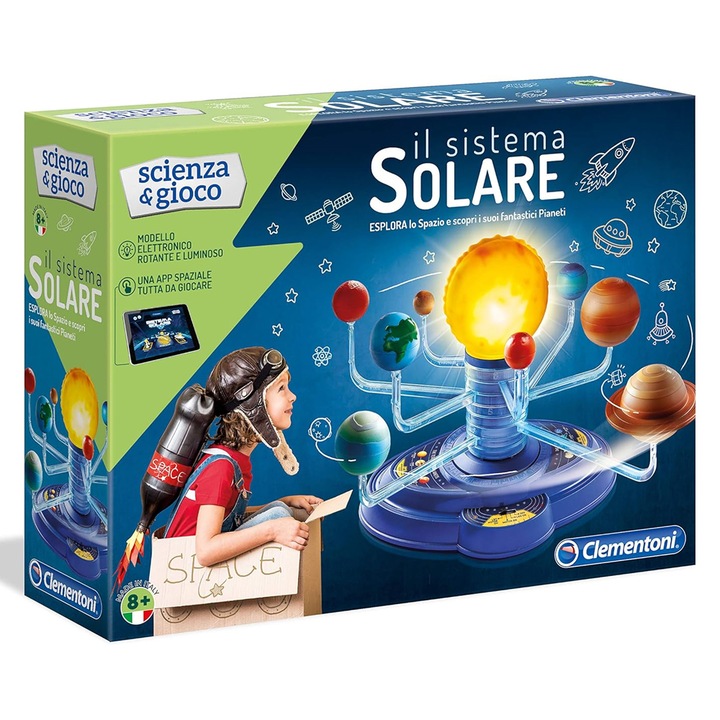 Joc de masa educational, Clementoni, Sistemul Solar, 42 x 31 cm, Limba italiana