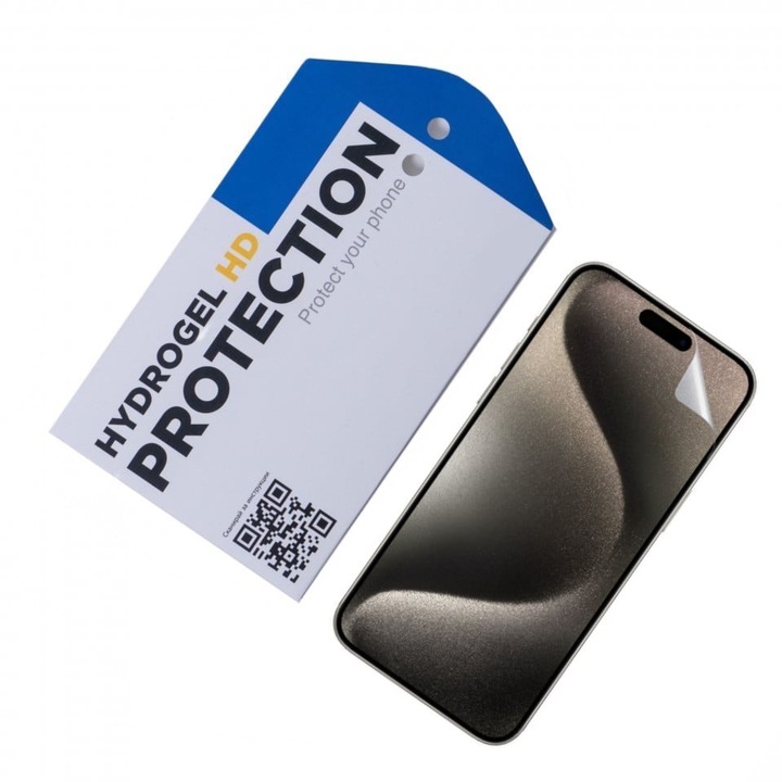 Удароустойчив протектор ОфисиТе за Apple iPhone 15 Pro Max, Hydrogel HD, Удароустойчиво покритие
