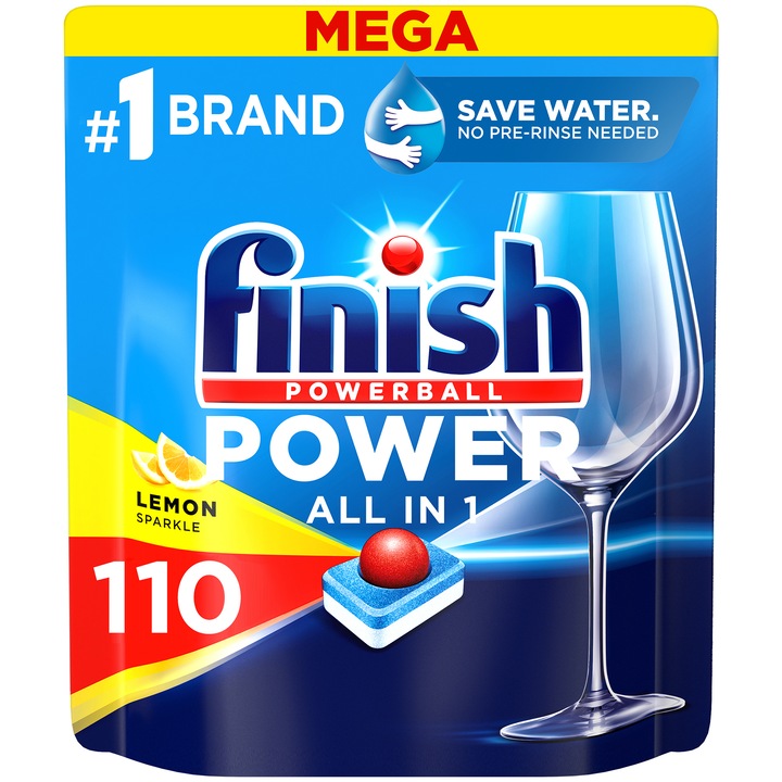 Таблетки за съдомиялна Finish Power All in 1, Лимон, 110 бр