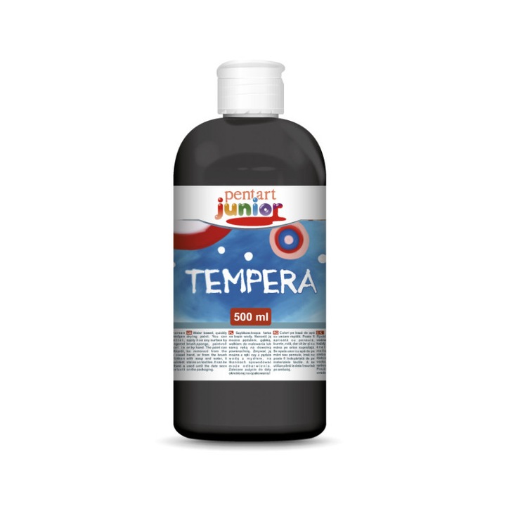 Pentart Tempera festék 500 ml. - Fekete
