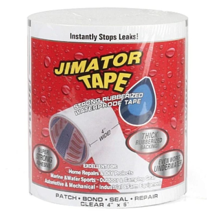 Banda Super Adeziva Reparatoare Jimator Tape lata 8" x 5' ALBA