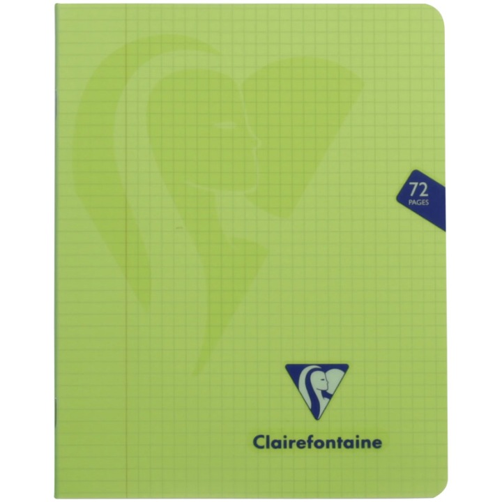 Caiet capsat A5+ Clairefontaine Mimesys, 36 file, 16,5 x 21 cm, Matematica, Verde