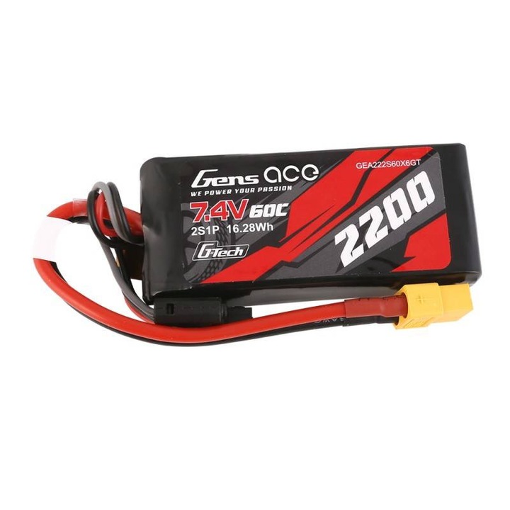 Baterie GensAce G-Tech LiPo 2200mAh 7.4V 60C 2S1P XT60