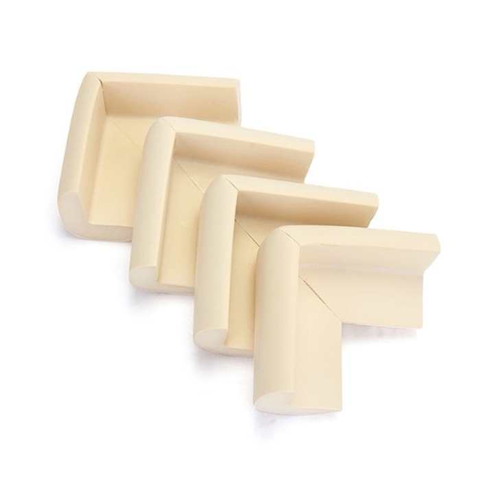 Set coltare protectii pentru copii, 4 bucati, crem