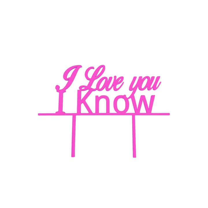 Tortadísz, "I LOVE YOU I KNOW" topper Star wars romantika, intergalaktikus szerelem 12,5 x 17,5 cm világos lila